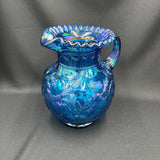 Fenton 9" Blue Iridized Apple Tree Pitcher