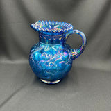 Fenton 9" Blue Iridized Apple Tree Pitcher