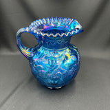 Fenton 9" Blue Iridized Apple Tree Pitcher