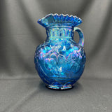 Fenton 9" Blue Iridized Apple Tree Pitcher