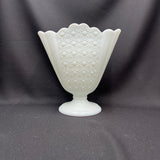 Fenton Daisy and Buttons Flared Milk Glass Fan Vase