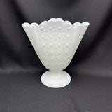 Fenton Daisy and Buttons Flared Milk Glass Fan Vase