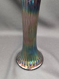 Fenton Diamond Point Ribbed Amethyst Carnival Glass Vase