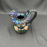 Fenton Wave Crest Hand Painted Carnival Glass Pitcher