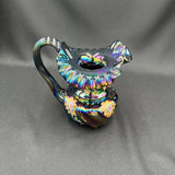 Fenton Wave Crest Hand Painted Carnival Glass Pitcher