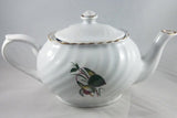 Vintage English Teapot, Arthur Wood & Sons, Floral design, Vintage Arthur Wood; Ironstone Design; Vintage White Tea Pot