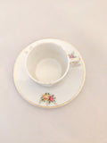 Floral Demitasse Tea Cup and Saucer/ Vintage Tea Cup/ Vintage Demitasse Tea Cup and Saucer