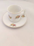 Floral Demitasse Tea Cup and Saucer/ Vintage Tea Cup/ Vintage Demitasse Tea Cup and Saucer