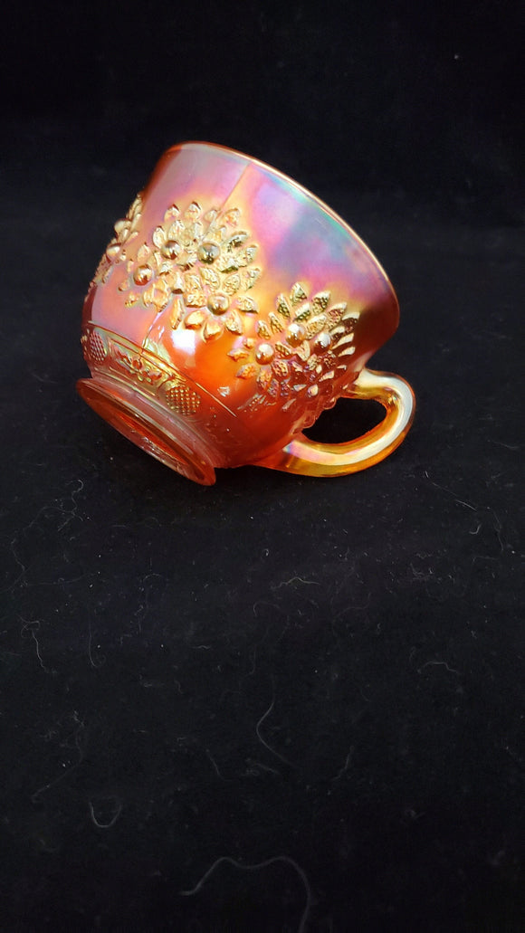 Fenton Orange Tree Carnival Glass Punch Cup; Fenton Art Glass; Fenton Carnival Glass; Orange Glass