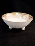 R. S. Germany Three Footed Floral Bowl; Tillowitz, Germany; Reinhold Schlegelmilch; Vintage Floral Bowl