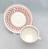 Spode Copeland Tea Cup and Saucer; Spode Centurion Red & White Demitasse Tea Cup and Saucer; Vintage Spode; Collectible Tea Cup