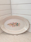 Antique Floral Oval Platter; Antique Warranted Ironstone China Ott & Brewer; Etruria Pottery Works