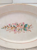 Antique Floral Oval Platter; Antique Warranted Ironstone China Ott & Brewer; Etruria Pottery Works