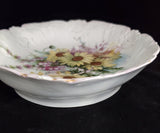 Hand Painted Floral Bowl; AKCD Klingenberg & Dwenger; Limoges France; White Serving Bowl; Flower Bowl