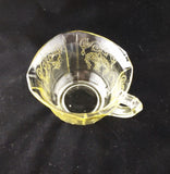 Federal Glass Madrid Pattern; Yellow Depression Glass Square Cup; Federal Recollection