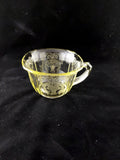 Federal Glass Madrid Pattern; Yellow Depression Glass Square Cup; Federal Recollection