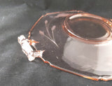 Pink Glass Elegant Etched Glass Plate with Handles