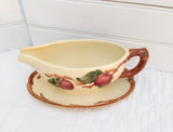 Franciscan Apple Gravy Boat with Attached Under Plate; Franciscan Gravy Boat