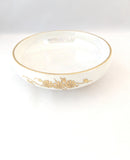 Antique MZ Moritz Zdekaver Footed Mayonnaise or Condiment Bowl with Ladle, Hand Painted