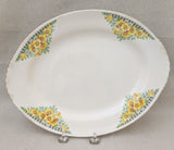 White Serving Platter; Oval Acacia Platter; Cunningham and Pickett; Warranted 22K Gold, Eggshell Nautilus,