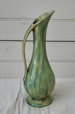 Holland Mold Green Drip Pitcher Vase, Vintage