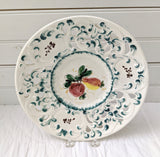 Italian Majolica Reticulated Fruit Plate; Vintage Fruit Plate