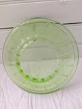 Set of 2 Federal Green Depression Glass Colonial Fluted (Rope) Bowls, Vintage