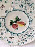 Italian Majolica Reticulated Fruit Plate; Vintage Fruit Plate