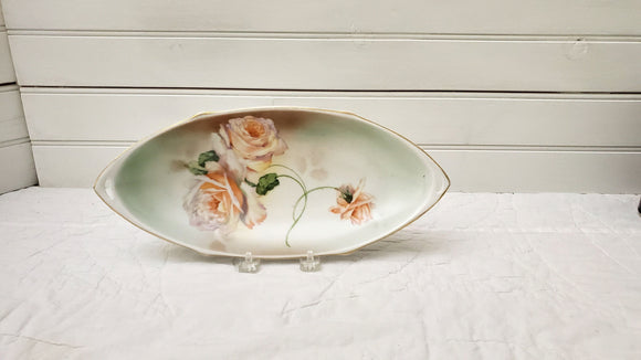 Beyer & Bock, Royal Rudolstadt Prussia, Celery Dish, Hand Painted, Vintage