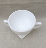 Milk Glass Creamer and Sugar Set/ Footed Creamer/ White Glass