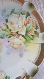 Vintage PT Bavaria Hand Painted Floral Plate, Reticulated Handles