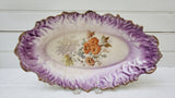 Ceramic Floral Antique Serving Dish; La Francaise French China Company; Antique Porcelain Serving Platter