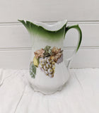 Vintage Bavarian Milk Pitcher with Grape Motif; Vintage Pitcher; Fruit Pitcher