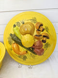 Los Angeles Potteries 1971 Covered Casserole; 3-D Vegetable Lid, Yellow