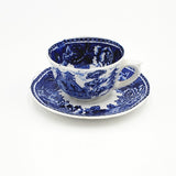 Arabia Finland Landscape Blue Tea Cup and Saucer, Arabia Sininen Maisema Finnish Design, Blue Copperplate Transferware