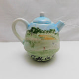 Golf Themed Tea Pot; Vintage Tea Pot; Golf Gift; Ceramic Tea Pot