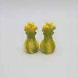 Green Onions Vintage Salt and Pepper Shakers; Ceramic Salt and Pepper Shakers; Salt and Pepper Set
