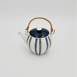 Vintage Sango Teapot With Bamboo Handle/ Sango Teapot/ Porcelain Teapot