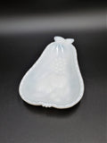 Hazel Atlas Milk Glass Pear Blossom Dish; Vintage Milk Glass; Serving Dish; Trinket Dish