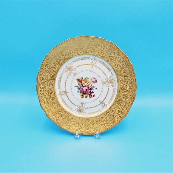 Gold Gilded Dinner Charger Plate; Gold Bavarian Plate; Selb Bavaria K&A Krautheim