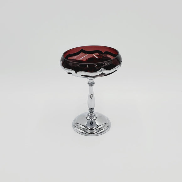 Art Deco Compote; Farber Brothers Cambridge Glass Amethyst Compote; Glass Compote