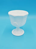 Indiana Glass Milk Glass Goblet; Harvest Grape Pattern; Indiana Milk Glass