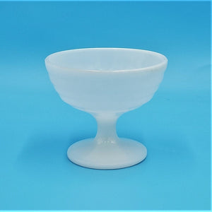 Hazel Atlas Moderntone Platonite Milk Glass Sherbet Cups; Milk Glass Desert Cups