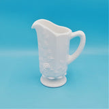 Westmoreland Milk Glass Pitcher, Paneled Grape Pattern; Westmoreland Paneled Grape; Grape Pattern Pitcher