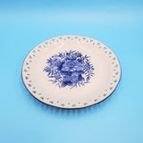 White Floral Plate; White Porcelain Collectible Plate; Heart Plate; Wedding Gift