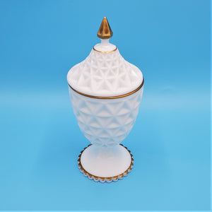 Imperial Glass Cover Compote; Imperial Milk Glass; Lidded Compote; Lidded Candy Dish; Vintage Milk Glass