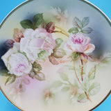 Floral Porcelain Plate, signed by S, Rochevale; Floral China Plate; Vintage Floral Plate