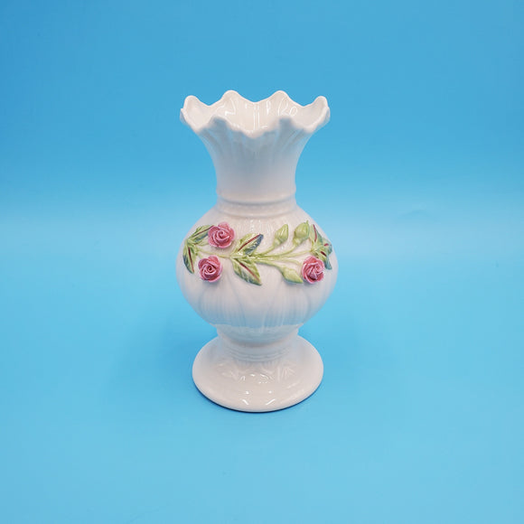 Belleek Floral Vase; Flower Vase; White Porcelain Vase; Belleek Vase