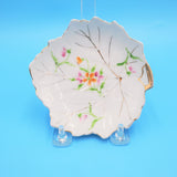 Hand Painted Leaf Trinket Dish; Wales China, Japan; Floral Leaf Dish