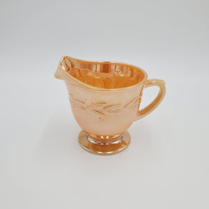 Fire King Lusterware Creamer; Fire King Sheaves of Wheat; Depression Glass Creamer; Peach Lustre; Anchor Hocking Glass